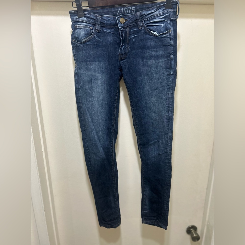 Zara Skinny Jeans Women's Size 6 Blue Denim Low Rise Stretch Preppy Casual Z1975